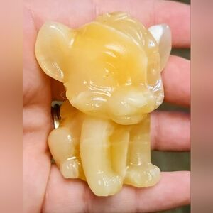 Simba Yellow Calcite Crystal Carving. Lion King. Disney